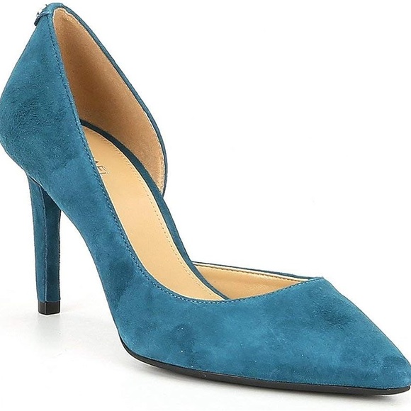 Michael Kor’s NWT  Women Dorothy Flex D'Orsay Suede Pump, Luxe Teal (8.5 - Picture 14 of 14